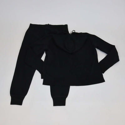 Ralph Lauren Black Cotton Logo Embroidered Full-Zip Hoodie & Track Pants Set