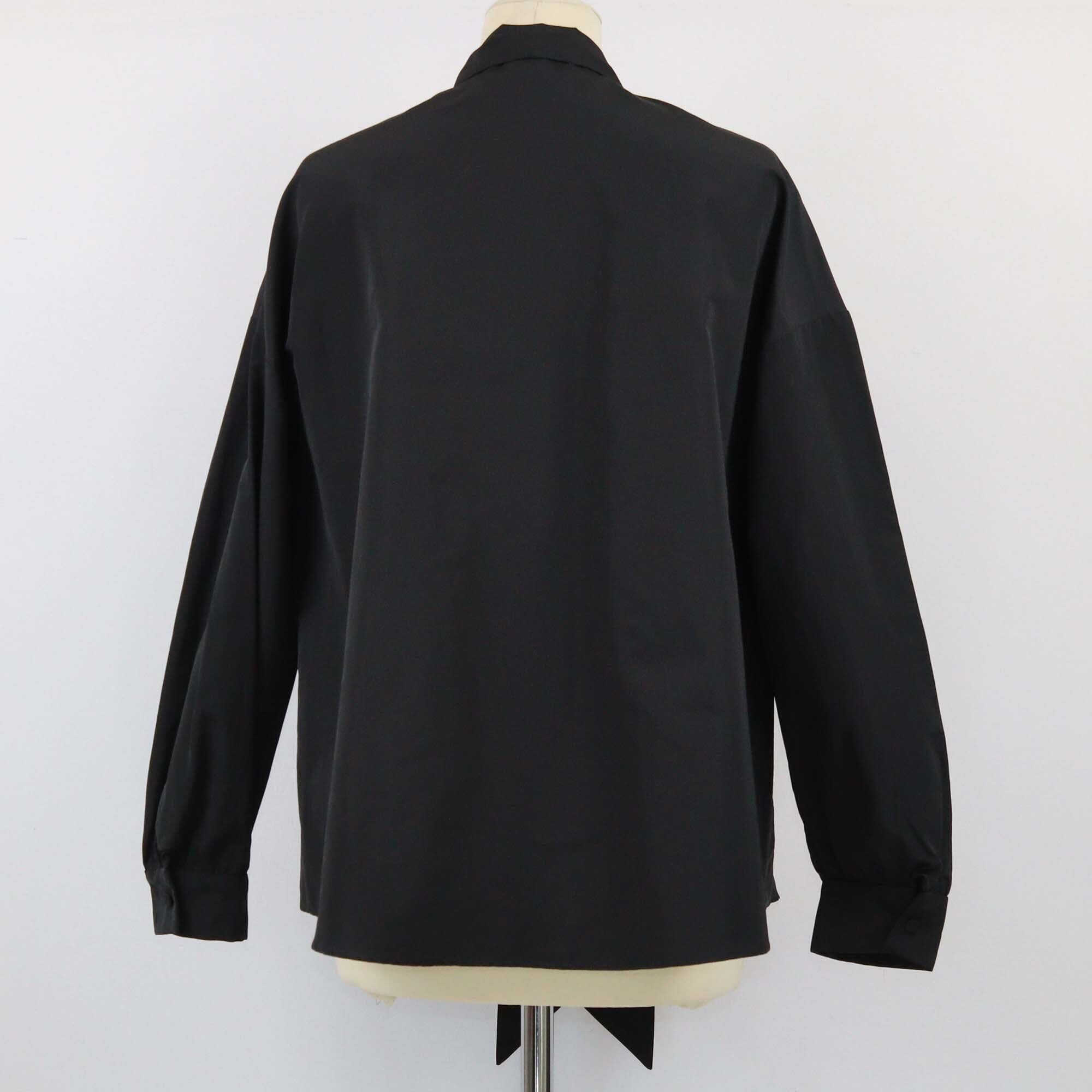 Valentino Black Tie Detailed Longsleeve Blouse Womens Valentino 