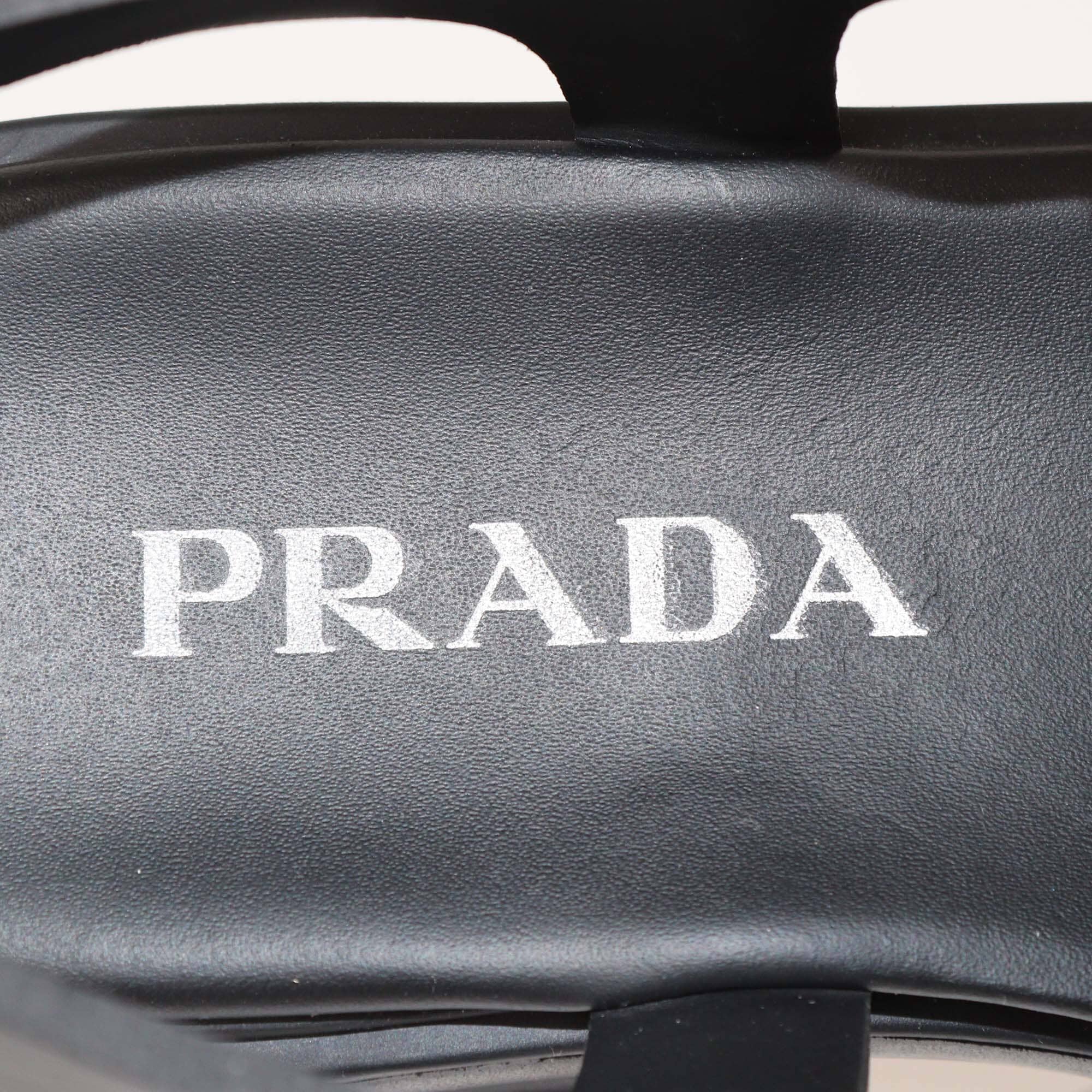 Prada Black Monolith Sandals Womens Prada 