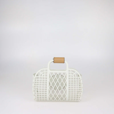 Fendi White/Dark Honey Plastic Mini Basket Bag