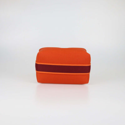 Hermes Orange Feu Canvas Small Bride-a-Brac Case