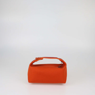 Hermes Orange Feu Canvas Small Bride-a-Brac Case