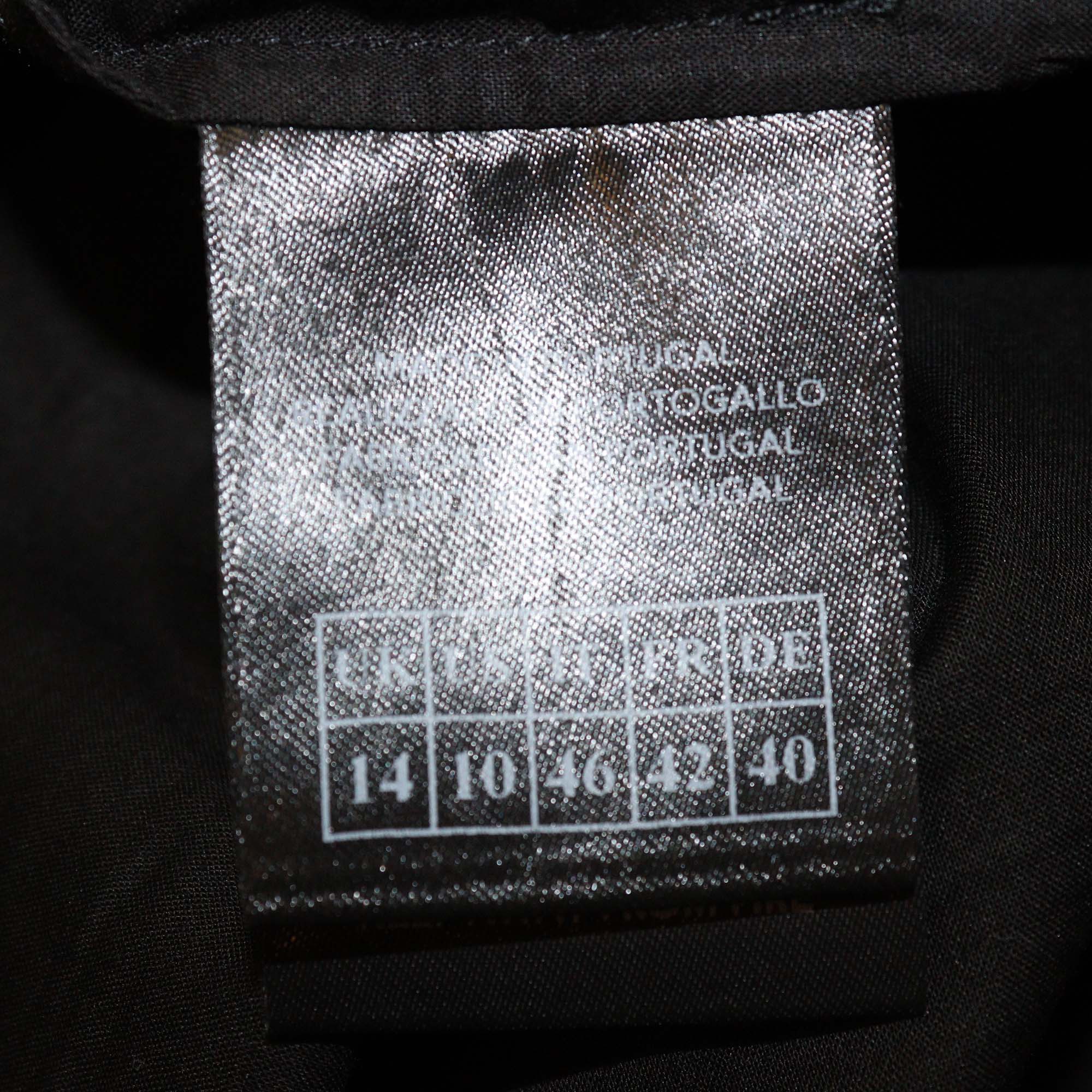 Erdem Blue/Black Floral Cutout Gathered Midi Skirt