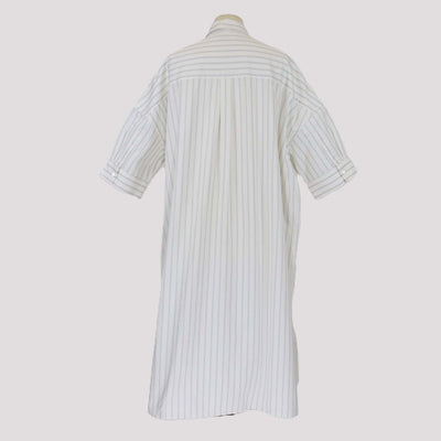 Mackintosh White Pin Stripe Cotton Terregles Short Sleeve Dress