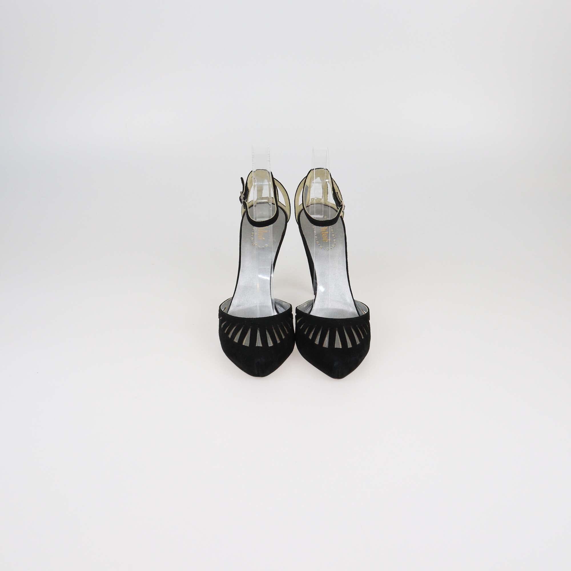 Chloe Black Cutout Slingback Pumps Womens Chloe 
