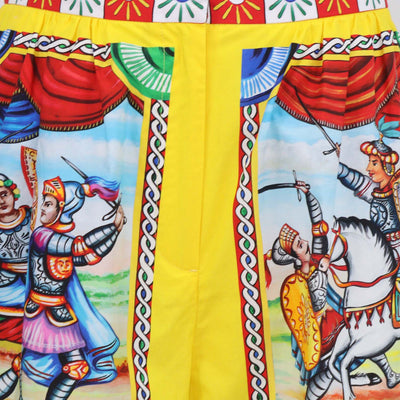 Dolce & Gabbana Multicolor Cotton Caretto Print Mini Short