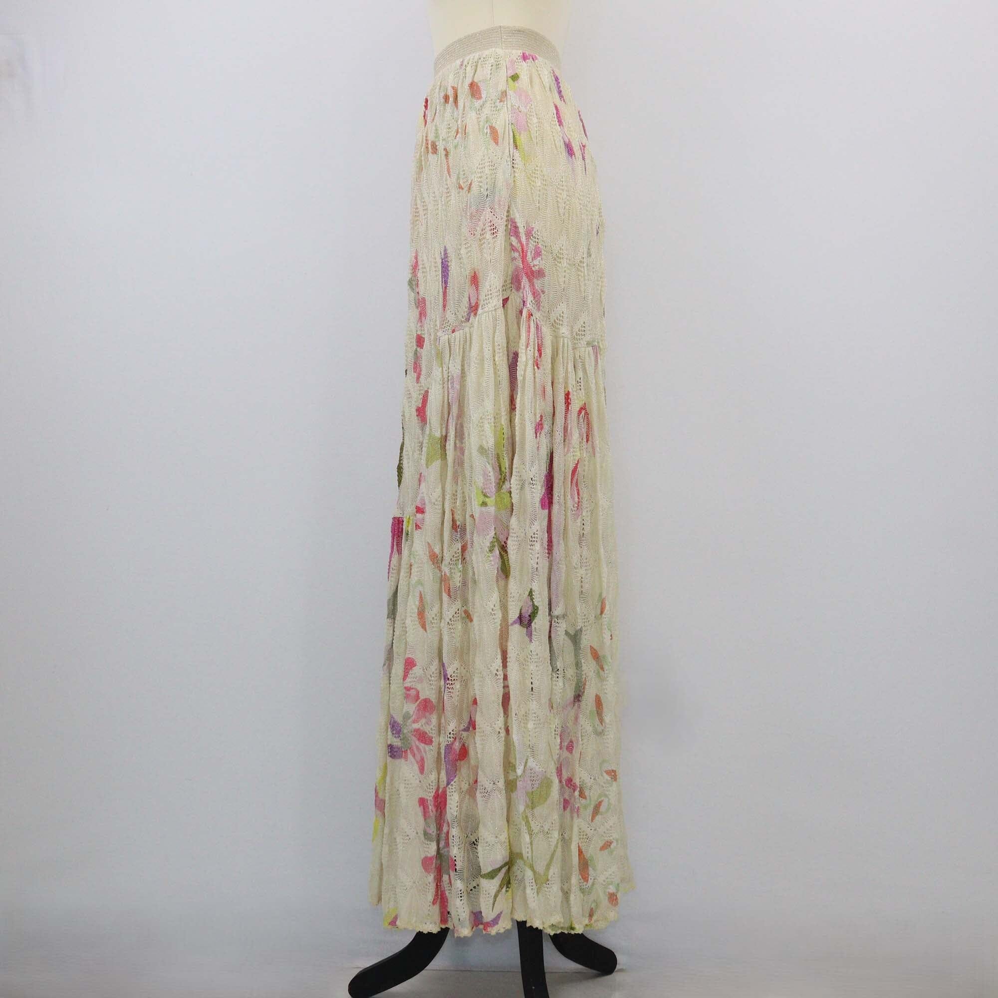 Missoni Multicolor Floral Lace Maxi Skirt Womens Missoni 