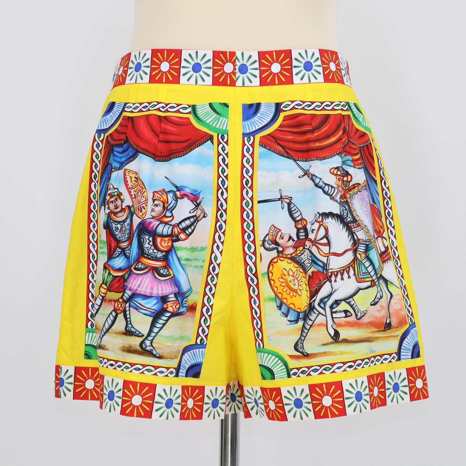 Dolce & Gabbana Multicolor Cotton Caretto Print Mini Short