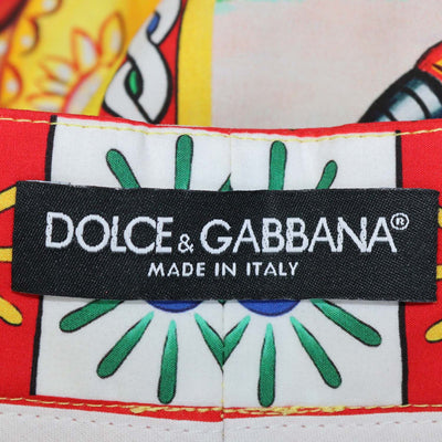 Dolce & Gabbana Multicolor Cotton Caretto Print Mini Short