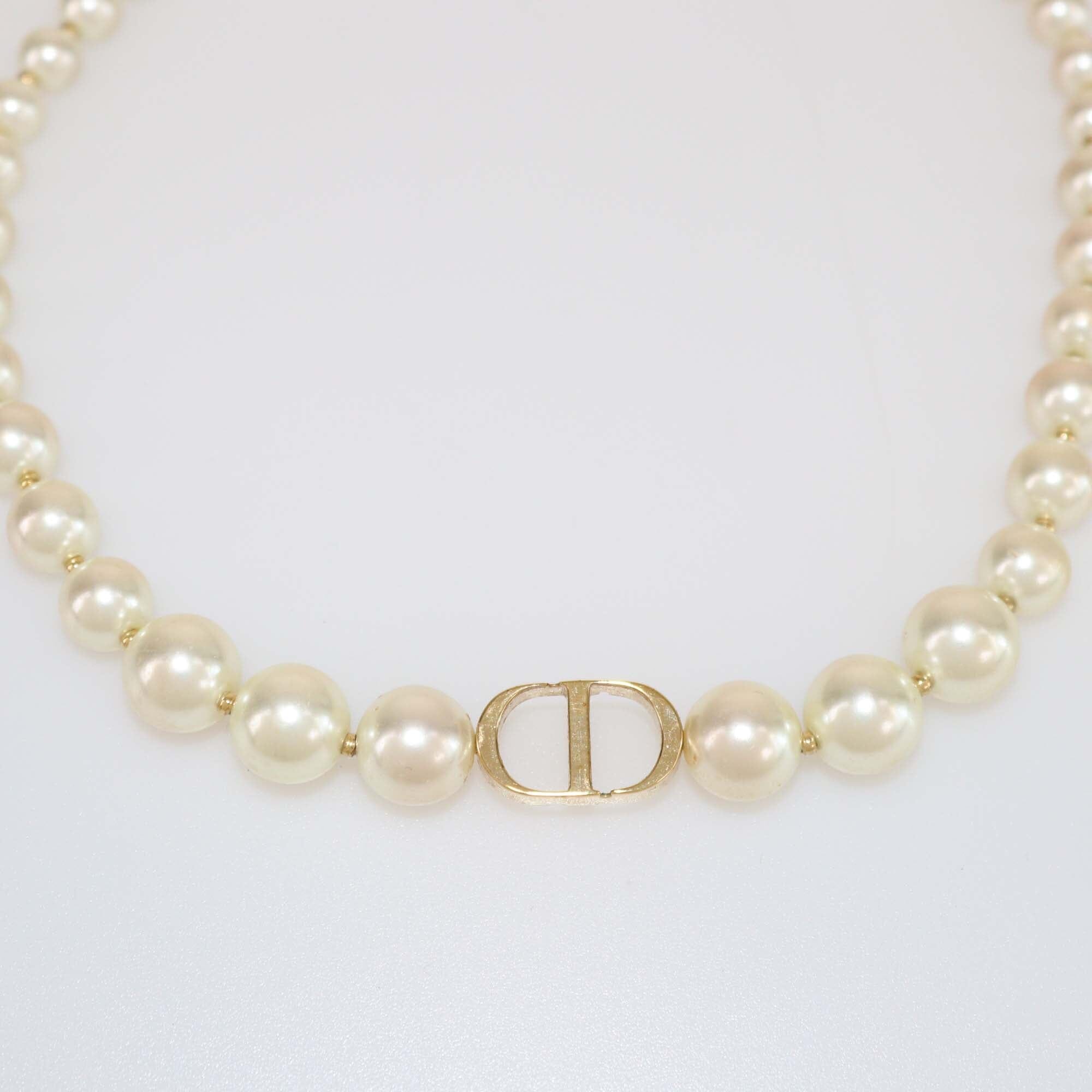 Christian Dior 30 Montaigne Faux Pearl Gold Tone Choker Necklace Jewellery Christian Dior 