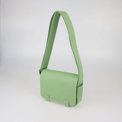 Hermes Vert Criquet Chevre Mysore Leather Geta Bag