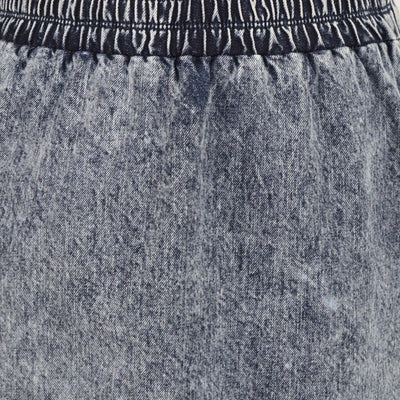 Miu Miu Washed Blue Denim Elastic Waist Mini Skirt