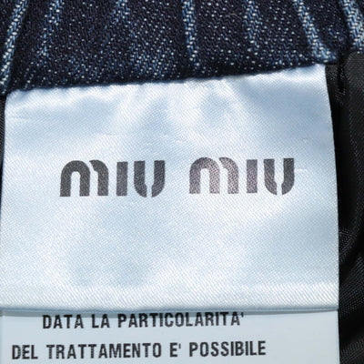 Miu Miu Washed Blue Denim Elastic Waist Mini Skirt
