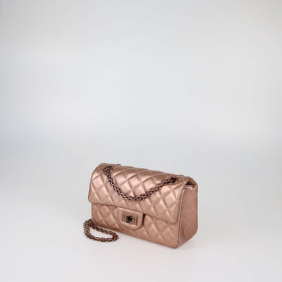 Chanel Rose Gold Quilted Leather Mini 2.55 Flap Bag
