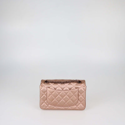 Chanel Rose Gold Quilted Leather Mini 2.55 Flap Bag