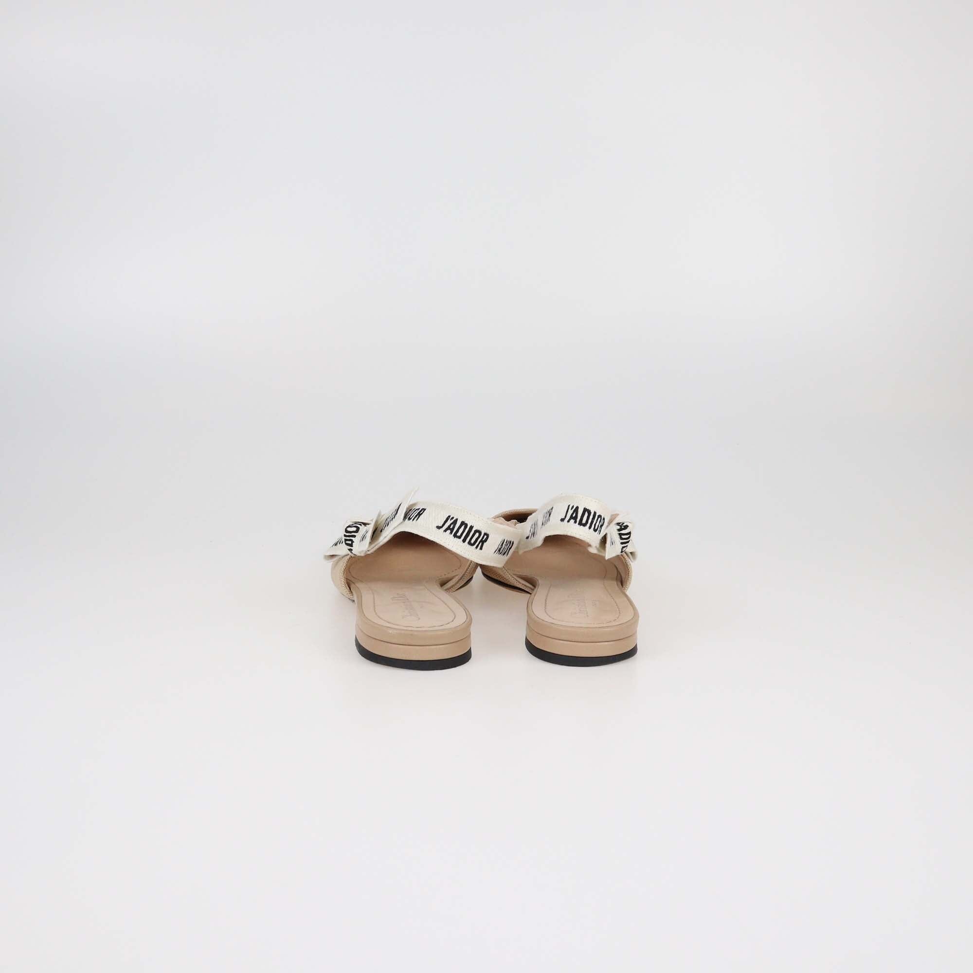 Christian Dior Beige J'Adior Slingback Flat Pumps Womens Christian Dior 