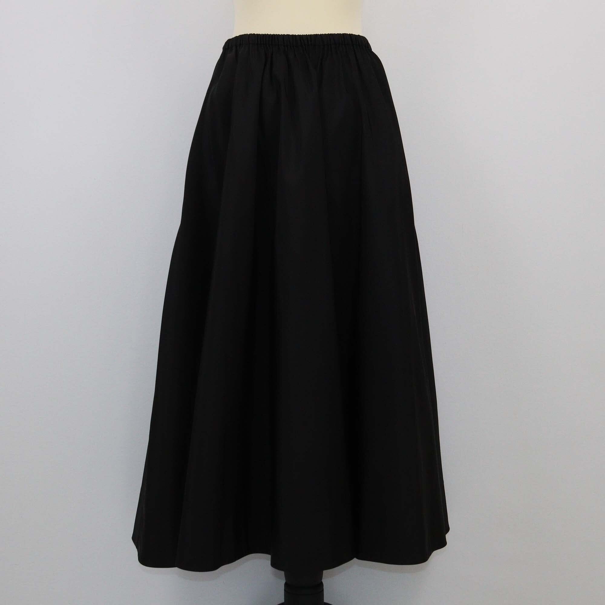 Valentino Black Pleated Drawstring Midi Skirt Womens Valentino 