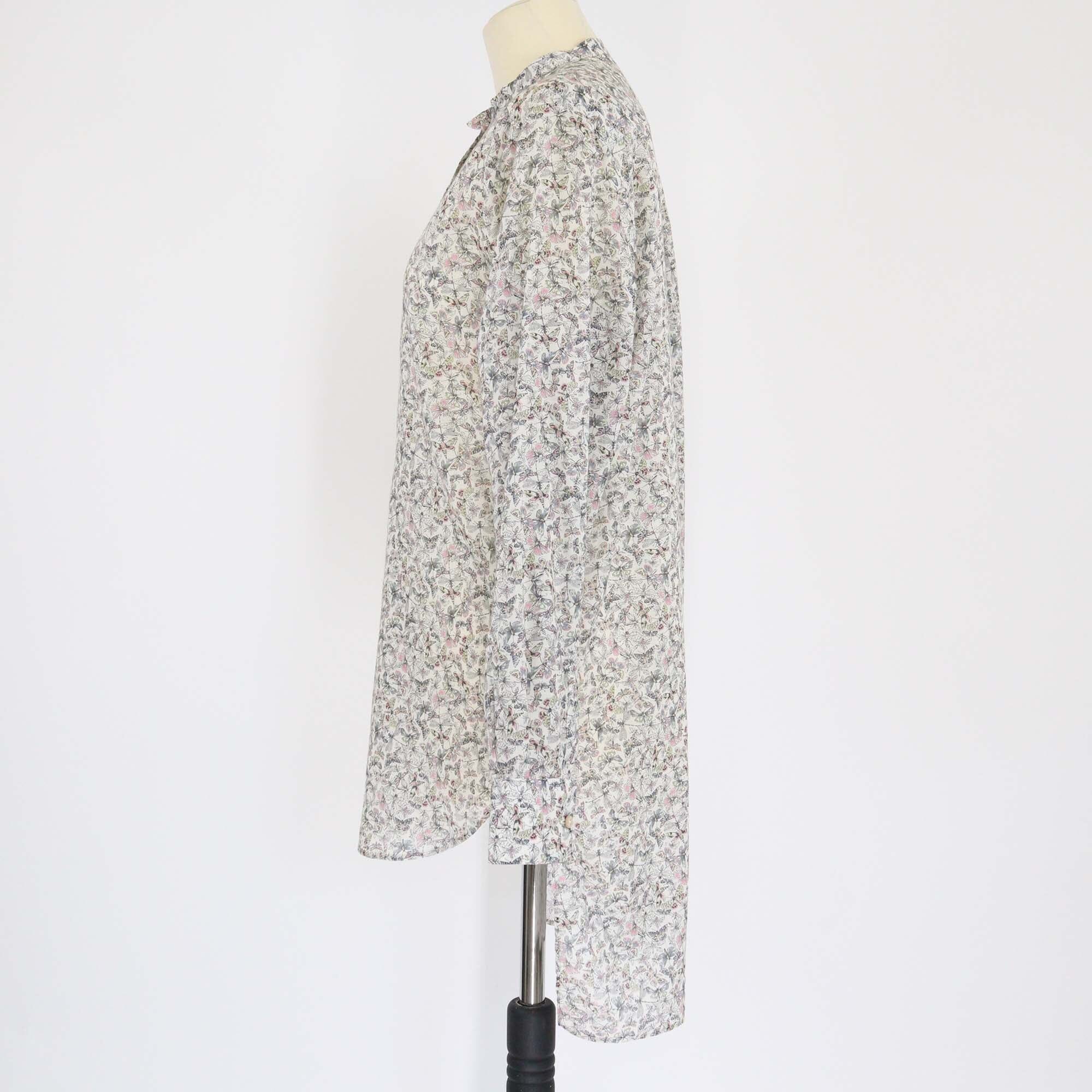 Christian Dior Multicolor Bee Overall Print Mandarin Collar Long Sleeve Tunic Shirt Womens Christian Dior 