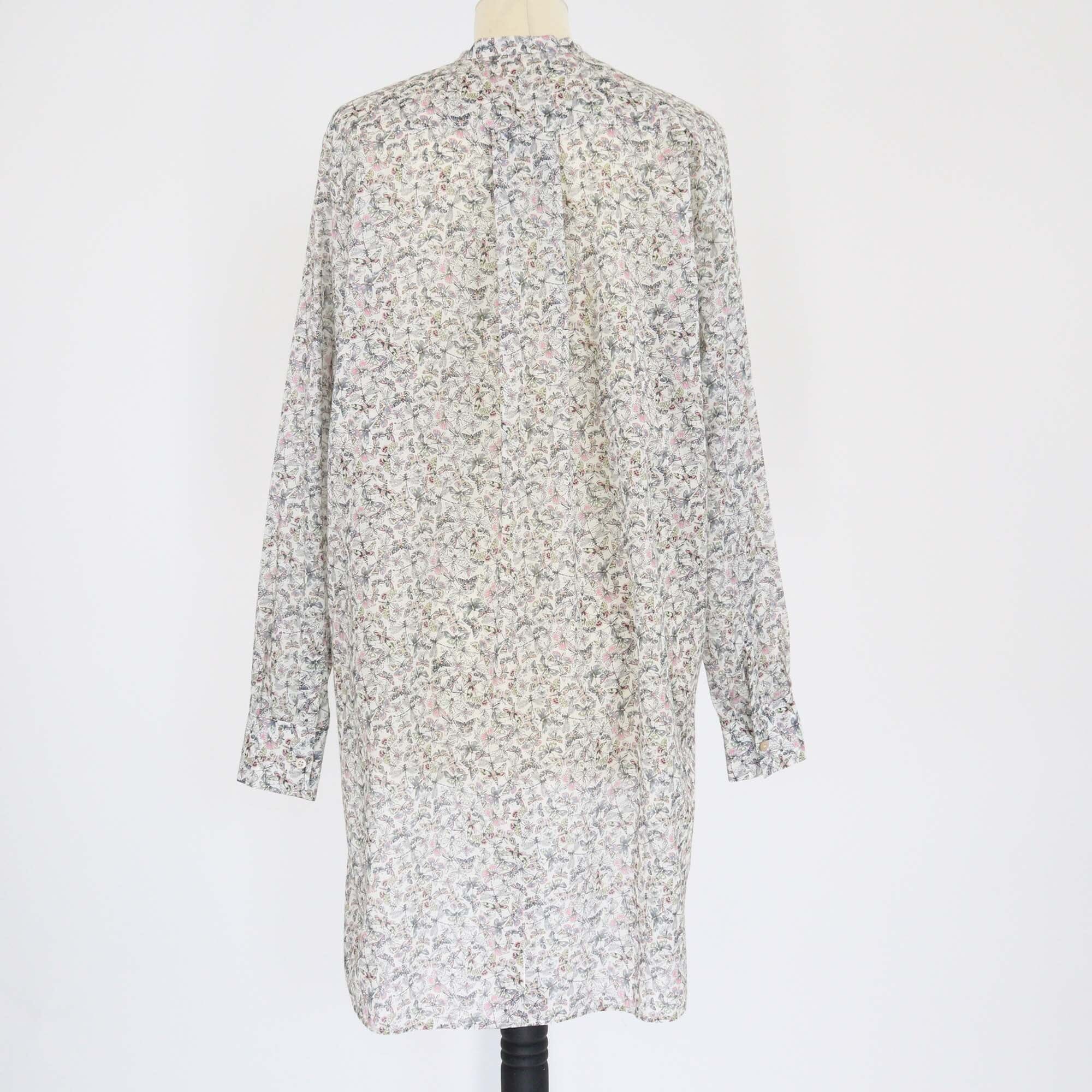 Christian Dior Multicolor Bee Overall Print Mandarin Collar Long Sleeve Tunic Shirt Womens Christian Dior 