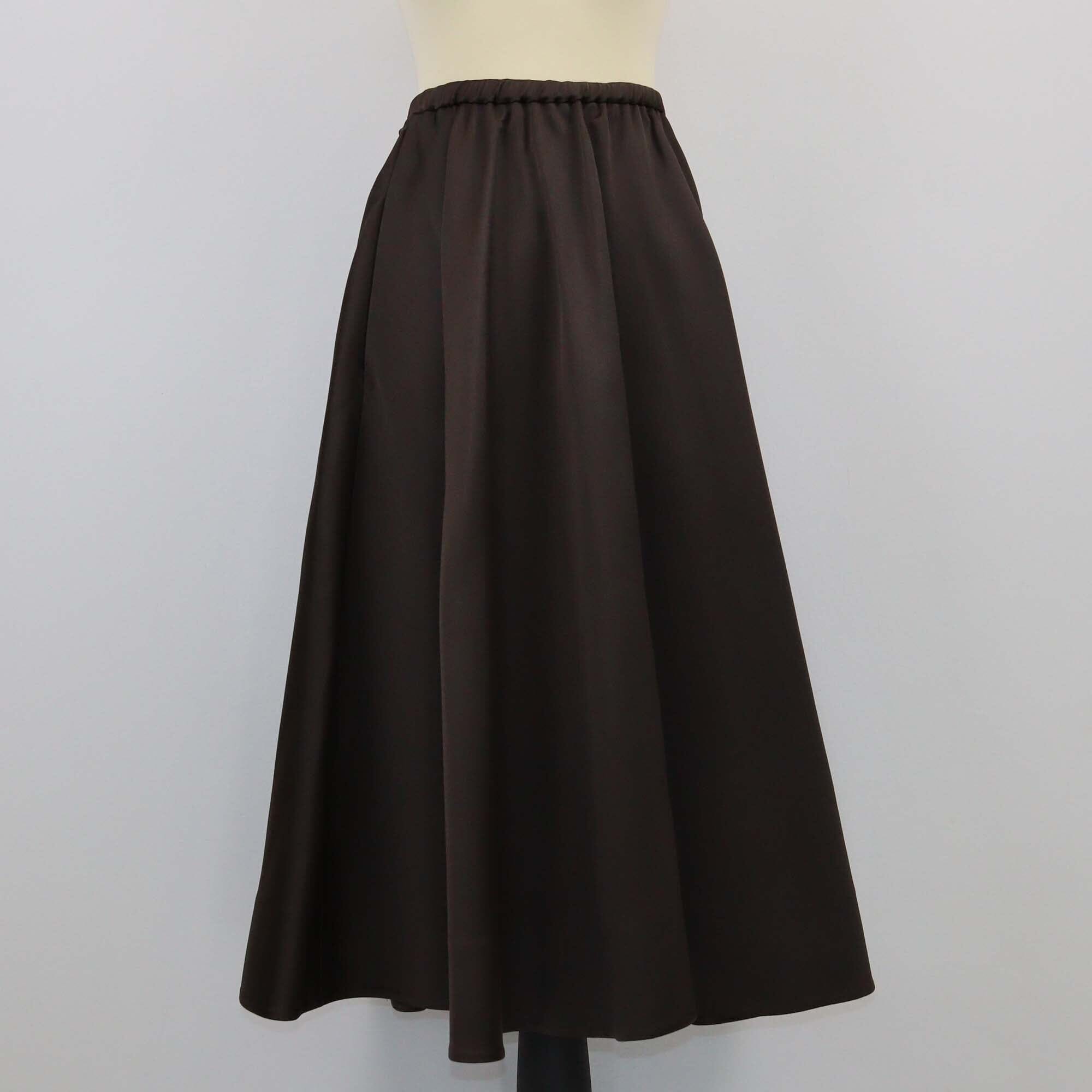 Valentino Dark Brown High Waist Volominous Midi Skirt Womens Valentino 