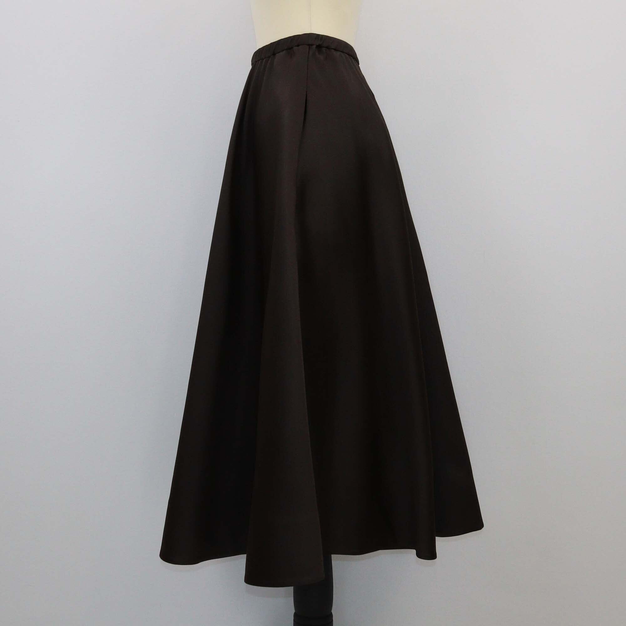 Valentino Dark Brown High Waist Volominous Midi Skirt Womens Valentino 