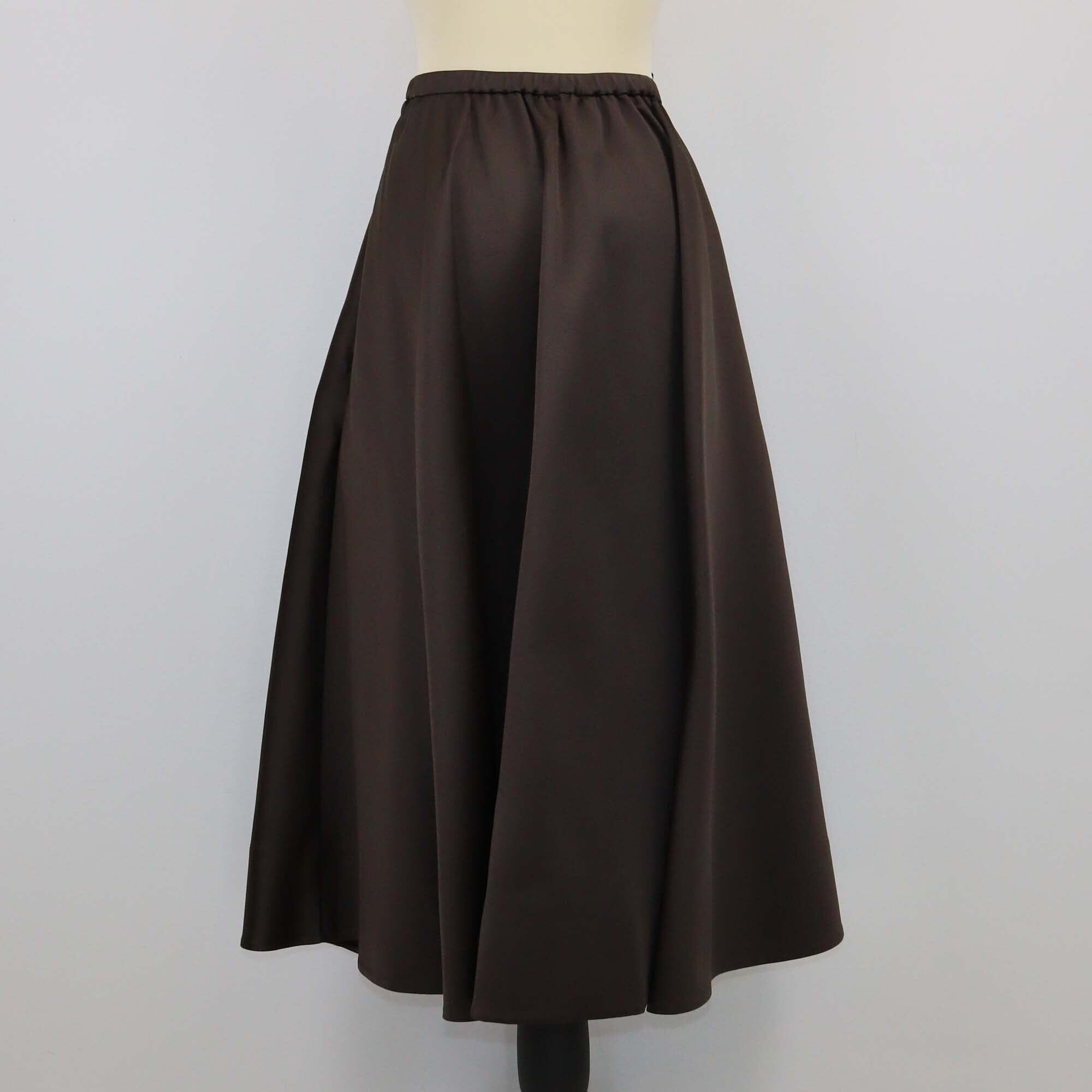 Valentino Dark Brown High Waist Volominous Midi Skirt Womens Valentino 