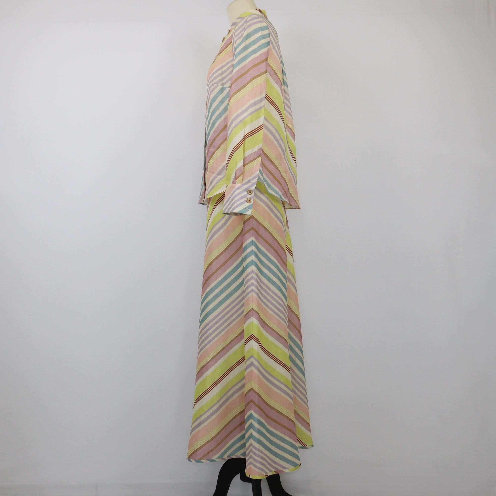 Zimmermann Multicolor Halliday Striped Slim Longsleeve Shirt & Maxi Skirt Womens Zimmermann 