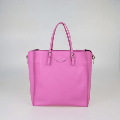 Balenciaga Pink Leather Papier A5 Side Zip Tote