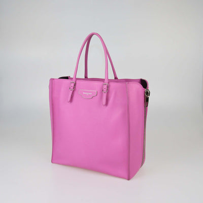 Balenciaga Pink Leather Papier A5 Side Zip Tote