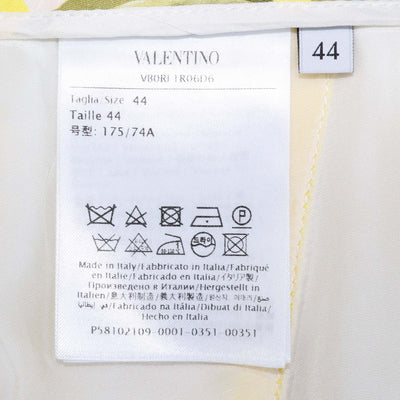 Valentino Yellow/Multicolor Cotton and Silk Floral Print Short
