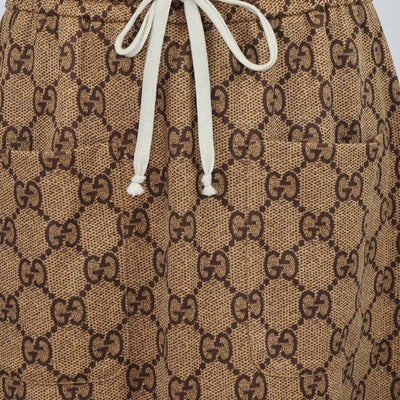 Gucci Brown GG Jersey Ruffled Hem Midi Skirt