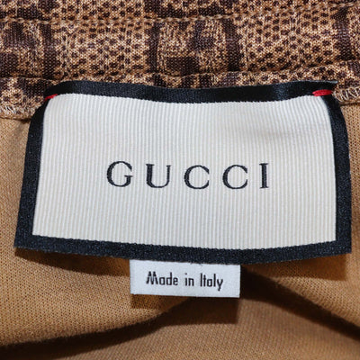 Gucci Brown GG Jersey Ruffled Hem Midi Skirt