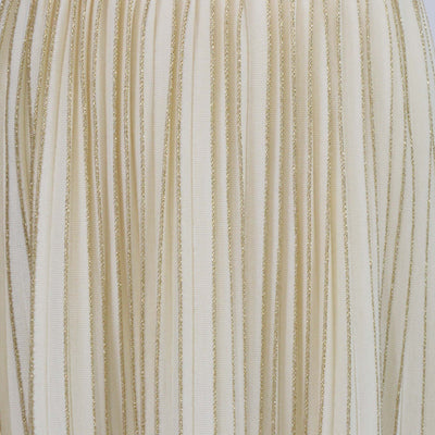 Gucci Cream/Gold Wool Lurex Knit Pleated Midi Skirt