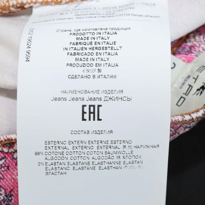 Etro Pink Denim Paisley Print Mini Short