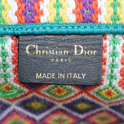 Christian Dior Multicolor Embroidered Canvas Large Book Tote