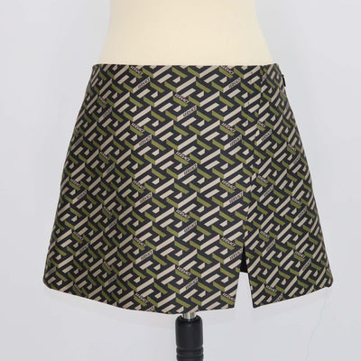 Versace Multicolor Polyester Jacquard Le Greca Mini Skirt