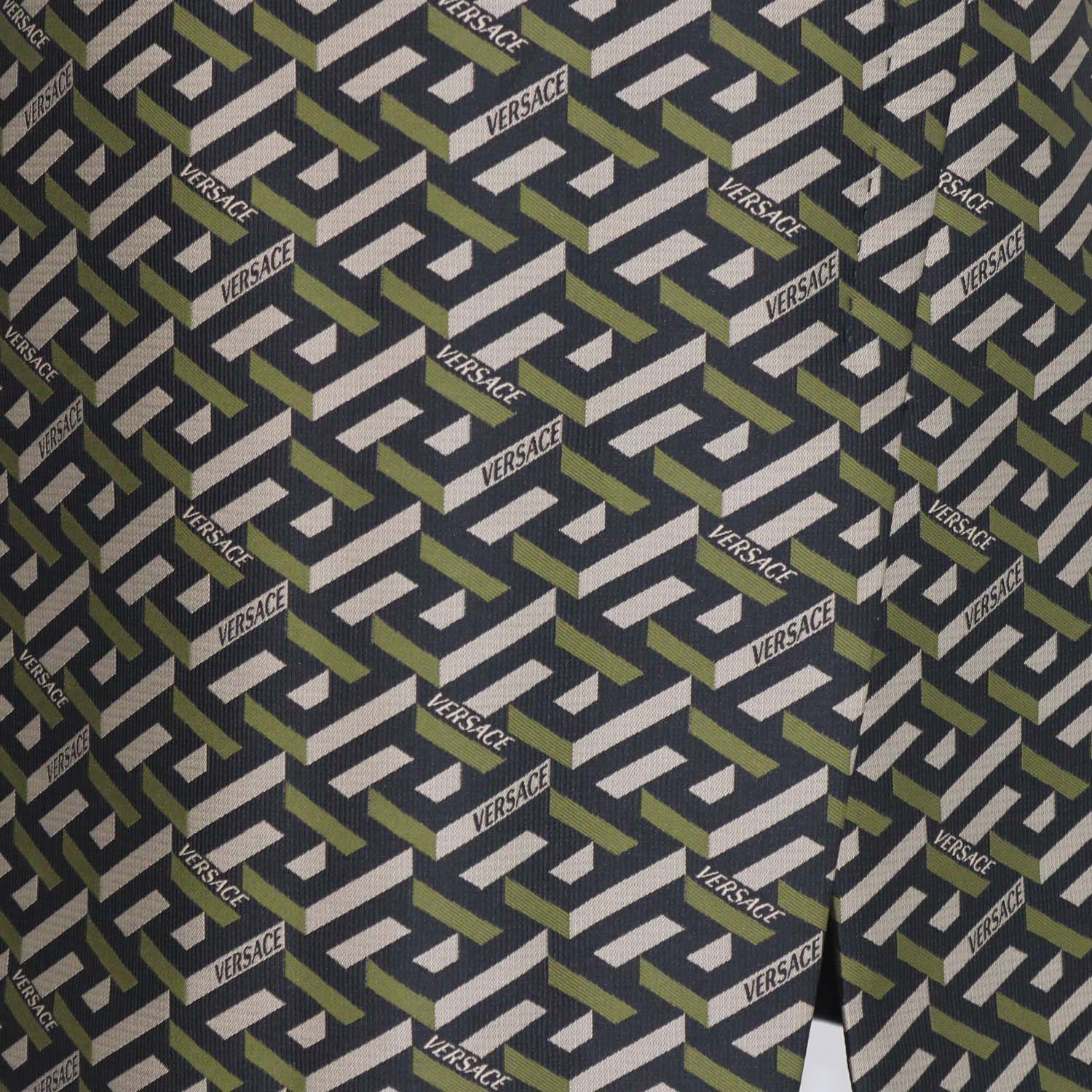 Versace Multicolor Polyester Jacquard Le Greca Mini Skirt