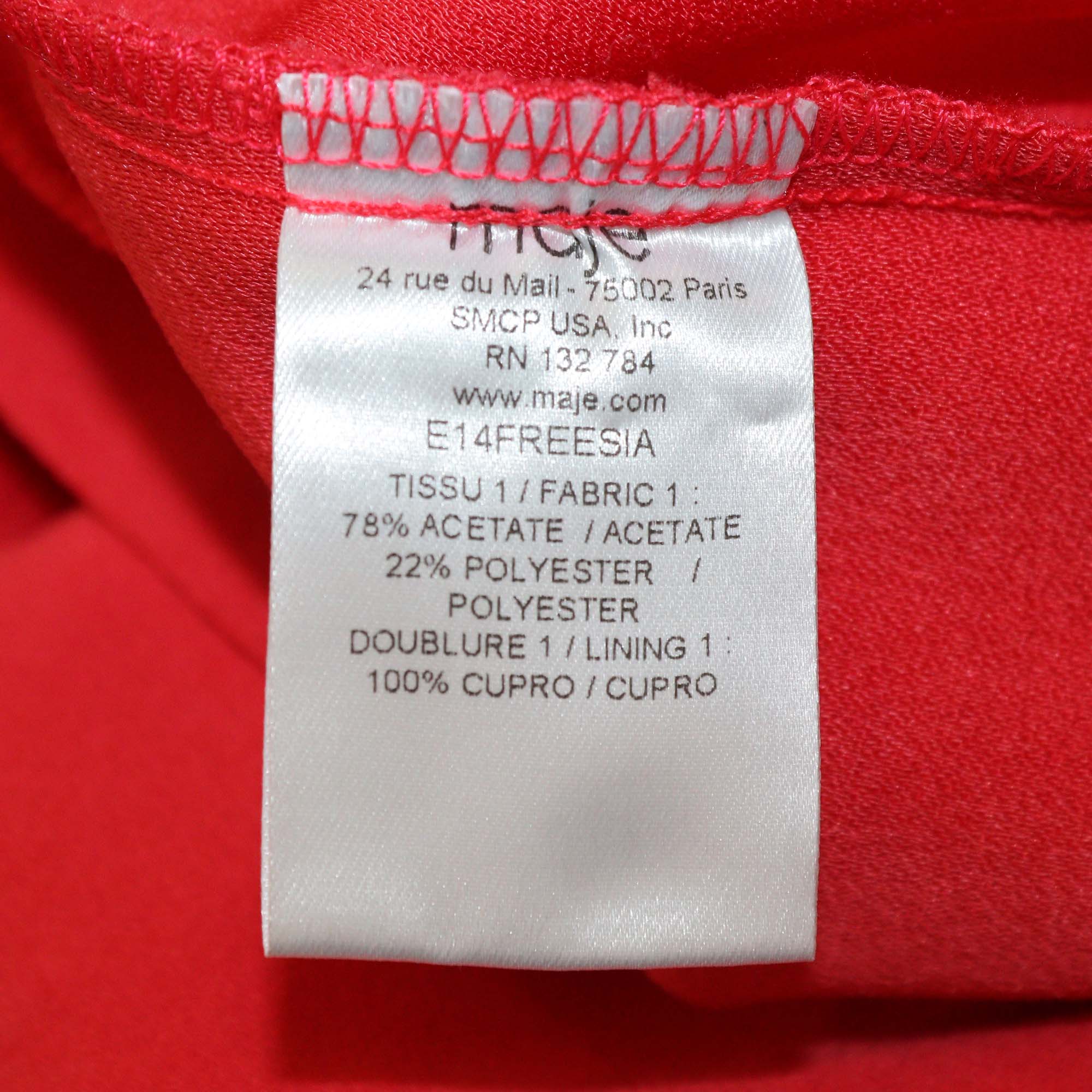 Maje Red Jersey One Shoulder Sleeve Cape Dress