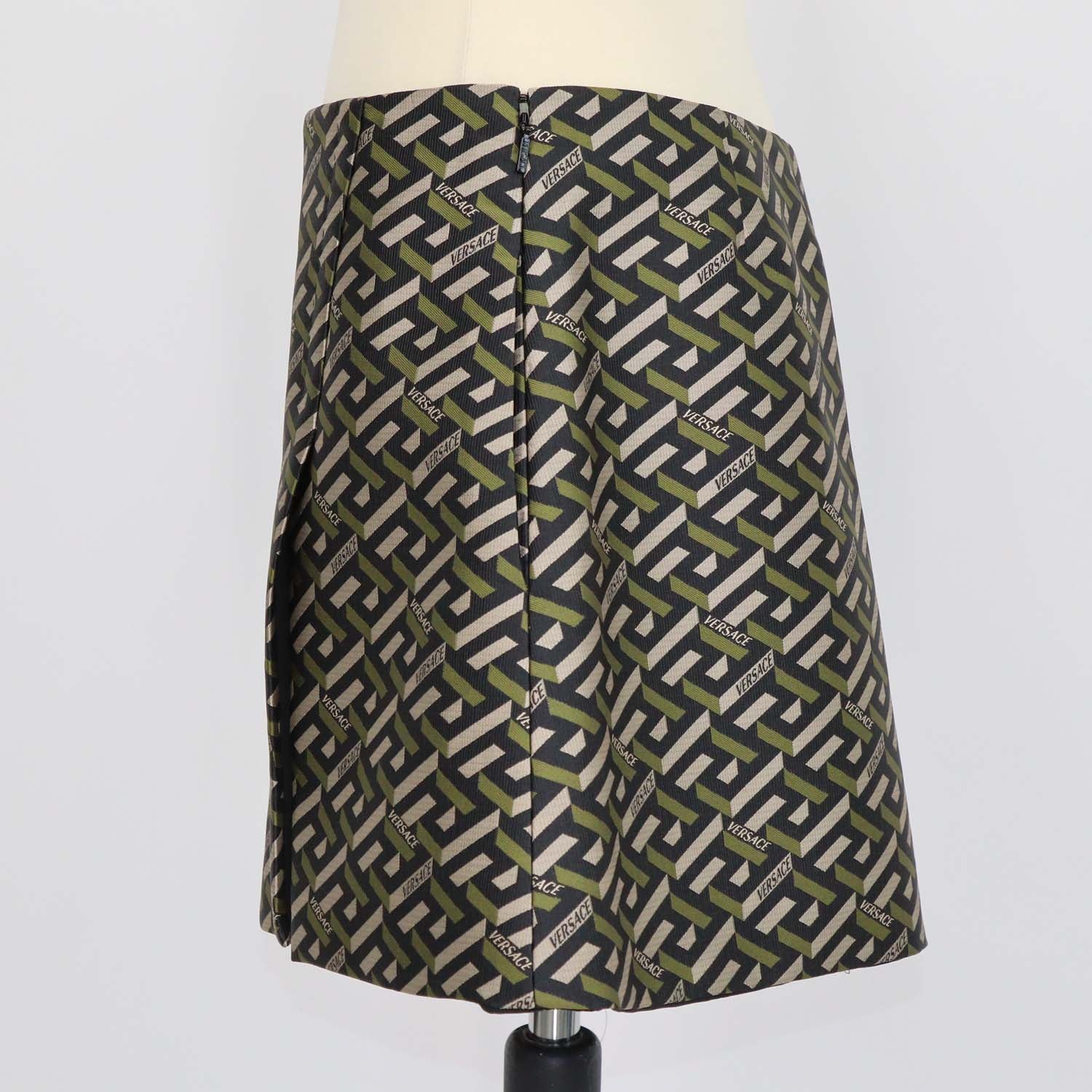 Versace Multicolor Polyester Jacquard Le Greca Mini Skirt