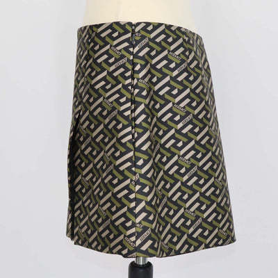 Versace Multicolor Polyester Jacquard Le Greca Mini Skirt