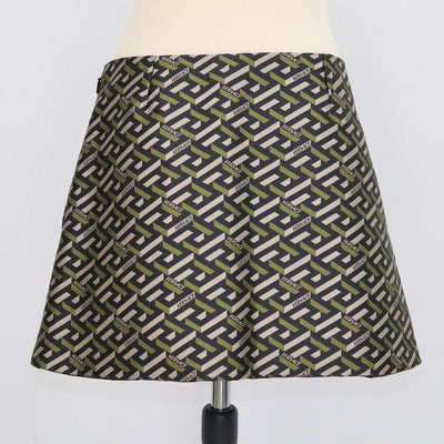 Versace Multicolor Polyester Jacquard Le Greca Mini Skirt