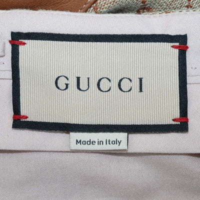 Gucci Brown GG Canvas and Leather Trimmed Short