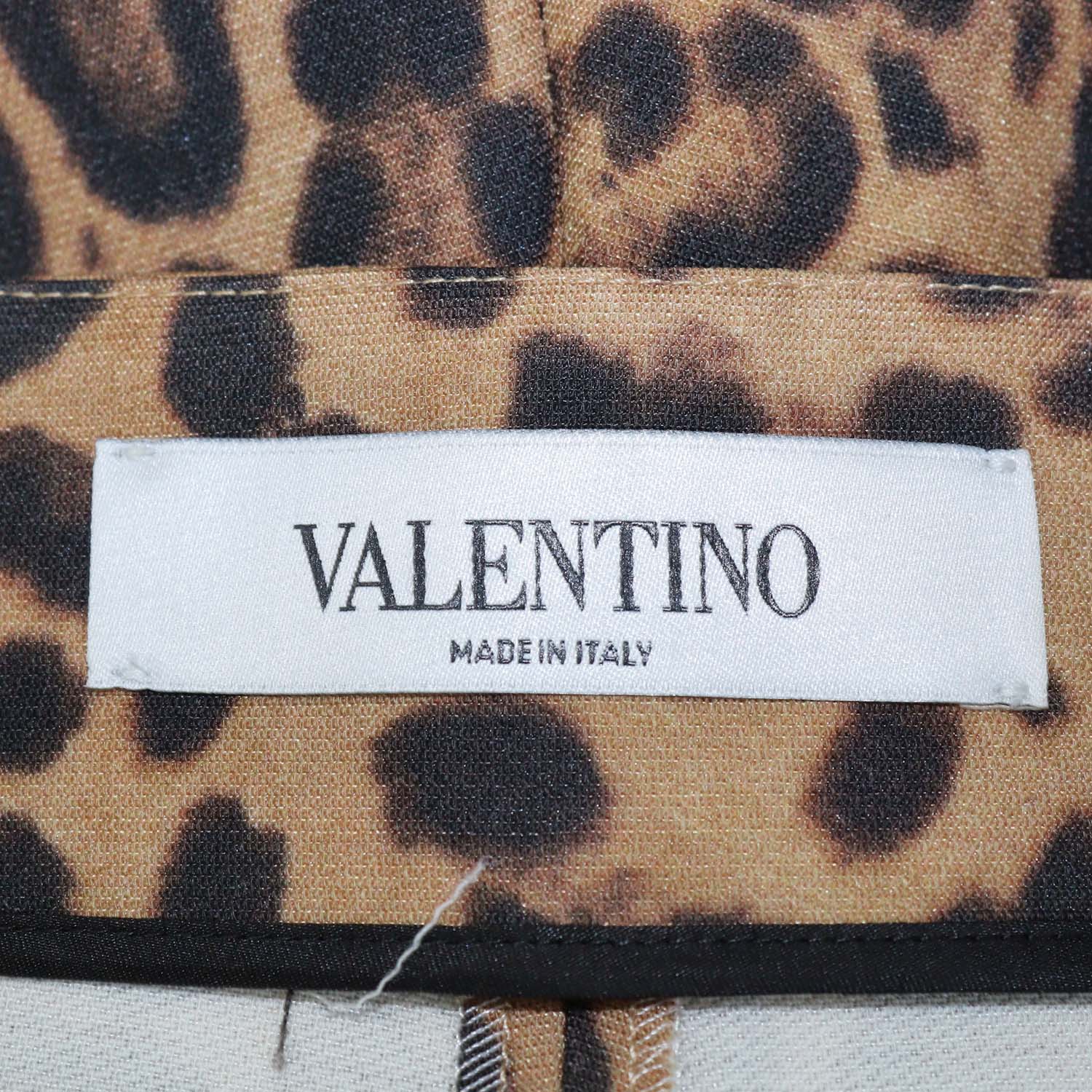 Valentino Brown Leopard Print Wool and Silk Mini Short