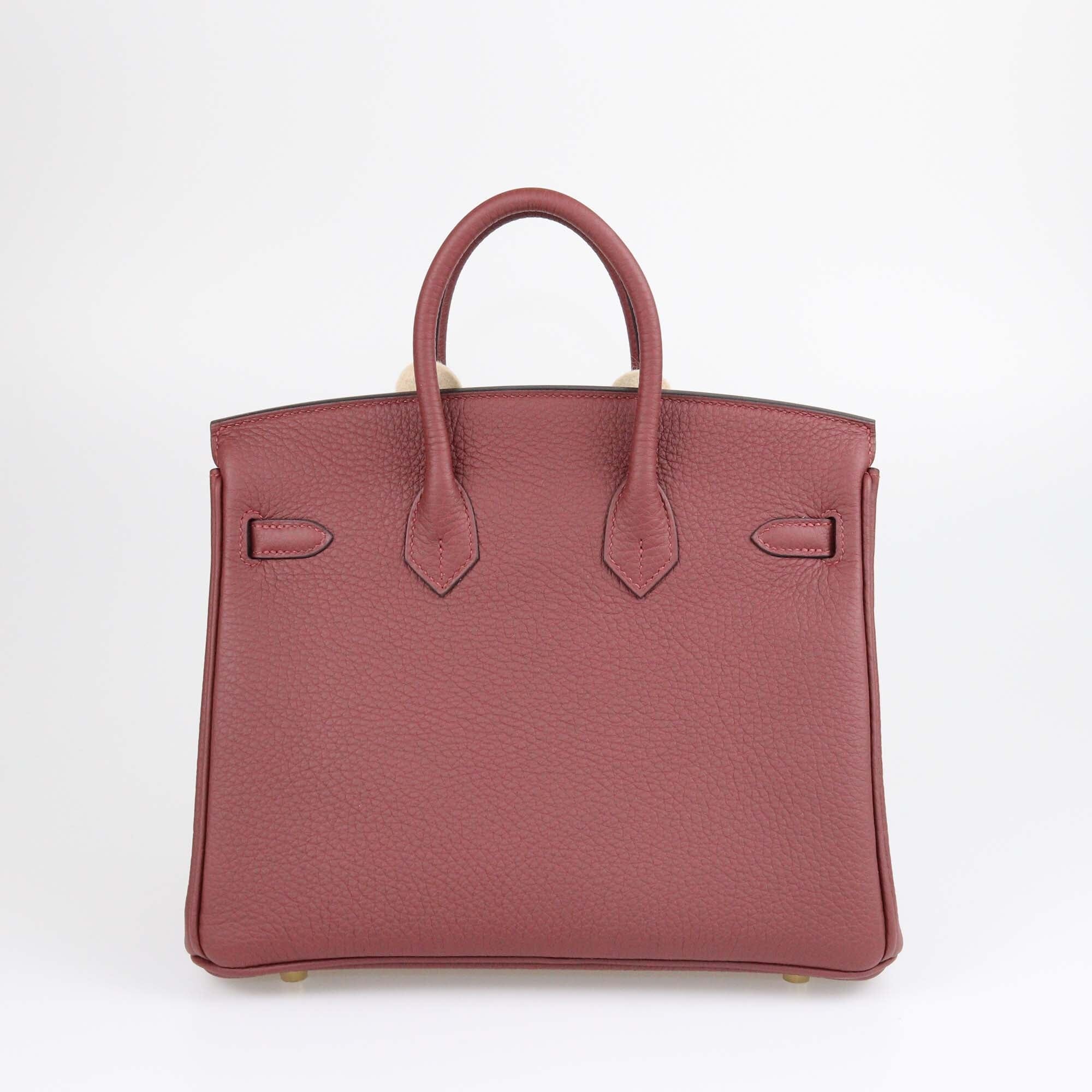 Hermes Rouge Birkin 25 Togo Calfskin 55 GHW Womens Hermes 