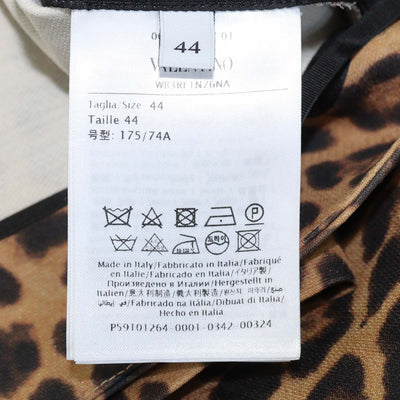 Valentino Brown Leopard Print Wool and Silk Mini Short