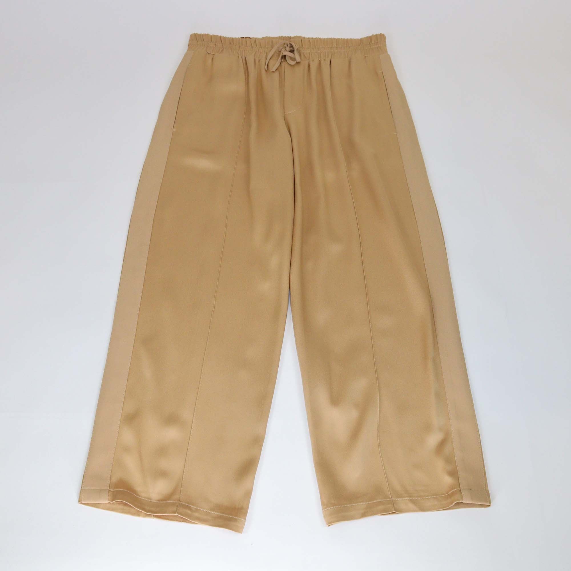 Jil Sandler Metallic Gold Slit Pocket Wide Leg Pants
