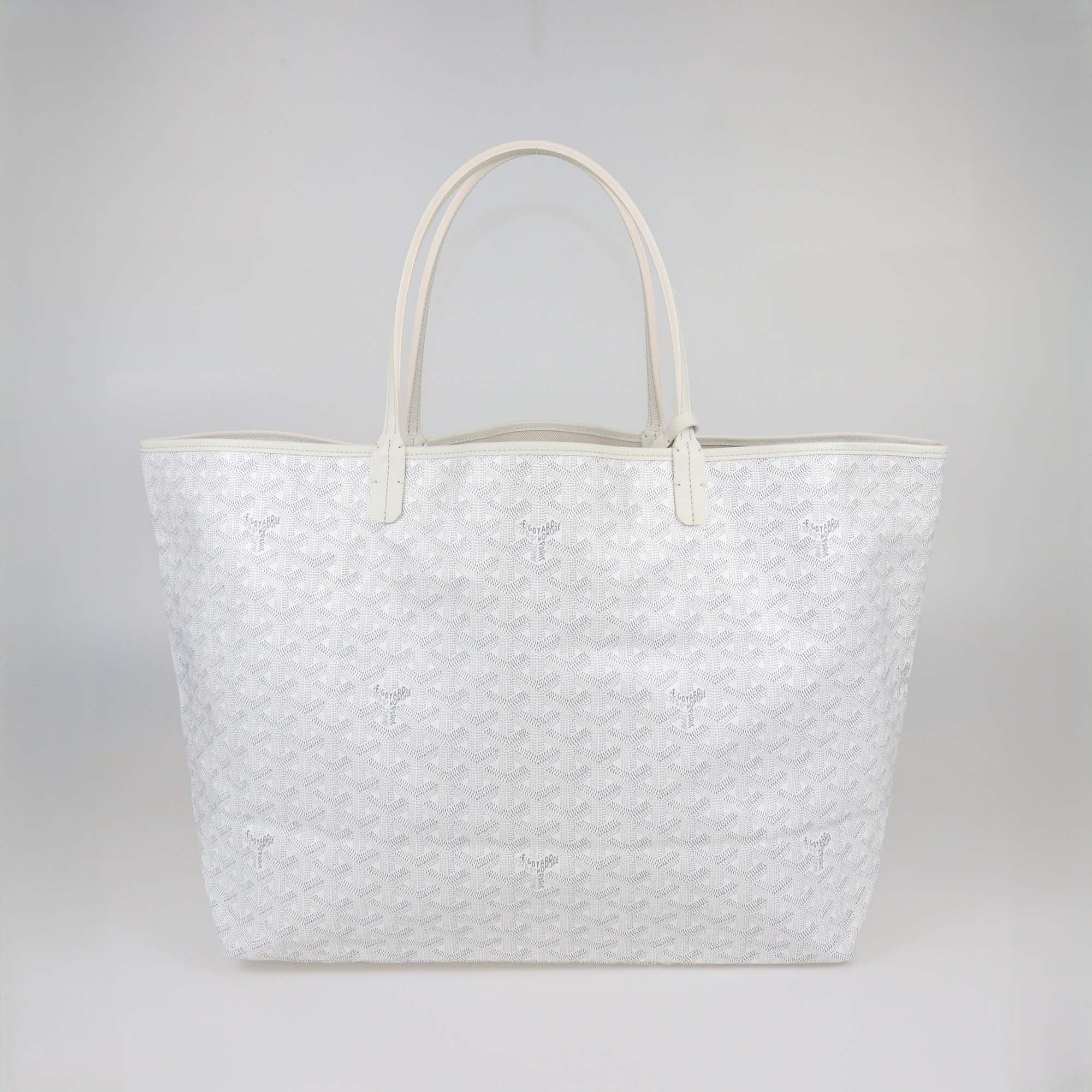 Goyard White Goyardine Coated Canvas Saint Louis GM Tote