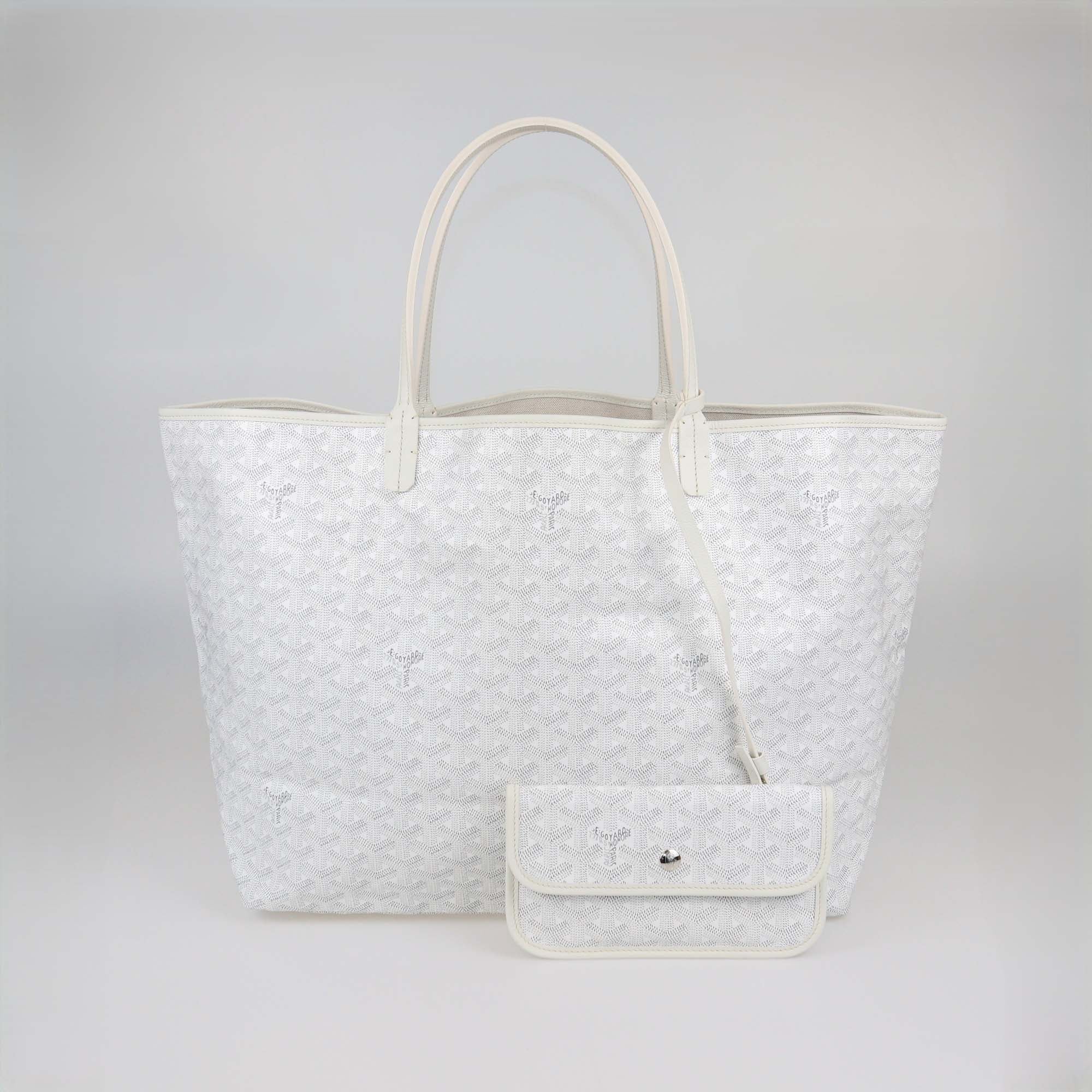 Goyard White Goyardine Coated Canvas Saint Louis GM Tote