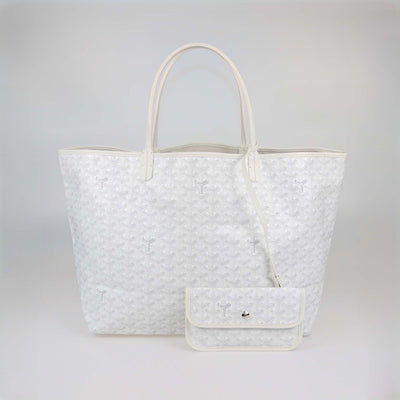 Goyard White Goyardine Coated Canvas Saint Louis GM Tote