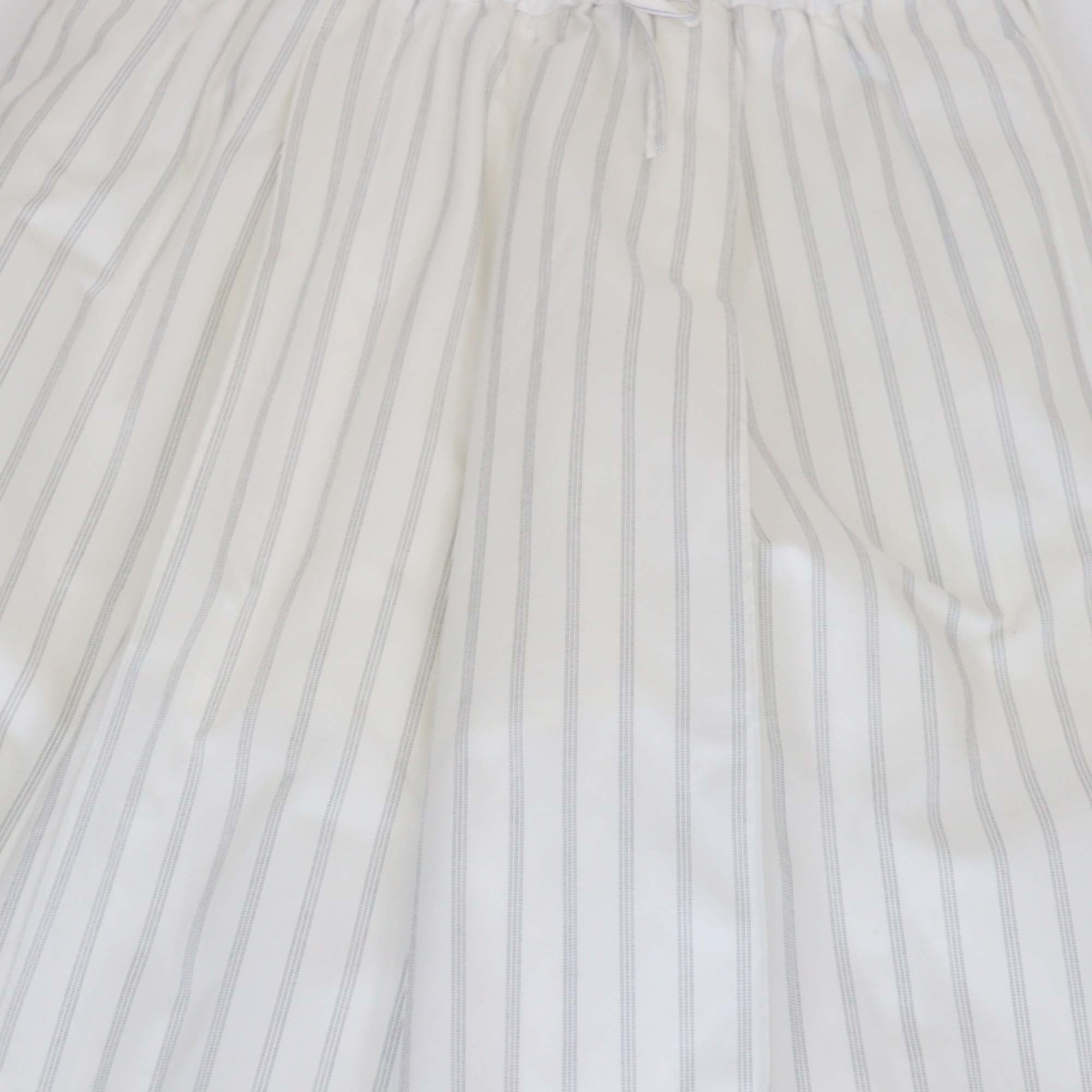 Mackintosh White Pin Stripe Cotton Terregles Wide Leg Pants